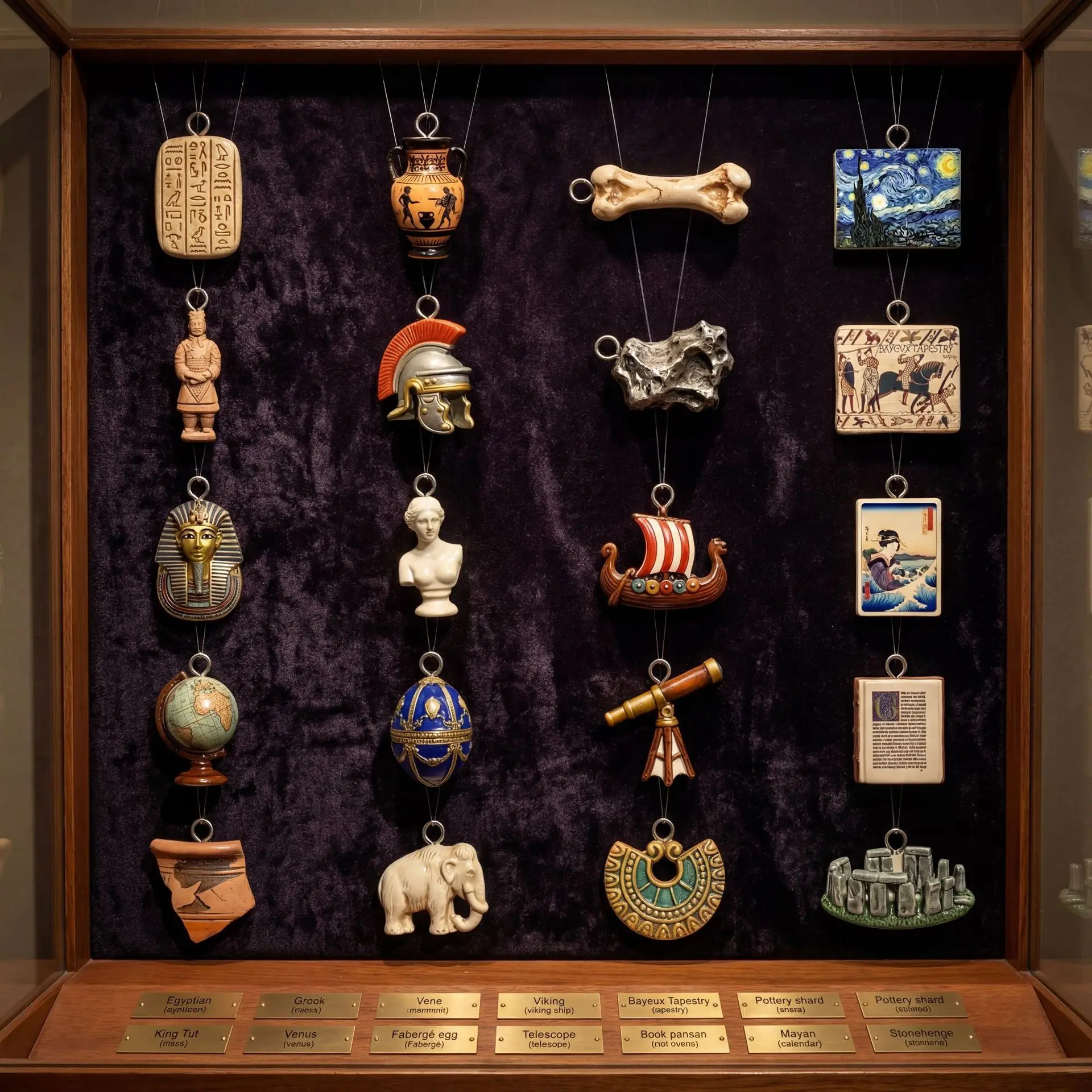 Jewelry Making History - 미니 세계 역사 앤티크 피규어 펜던트,
