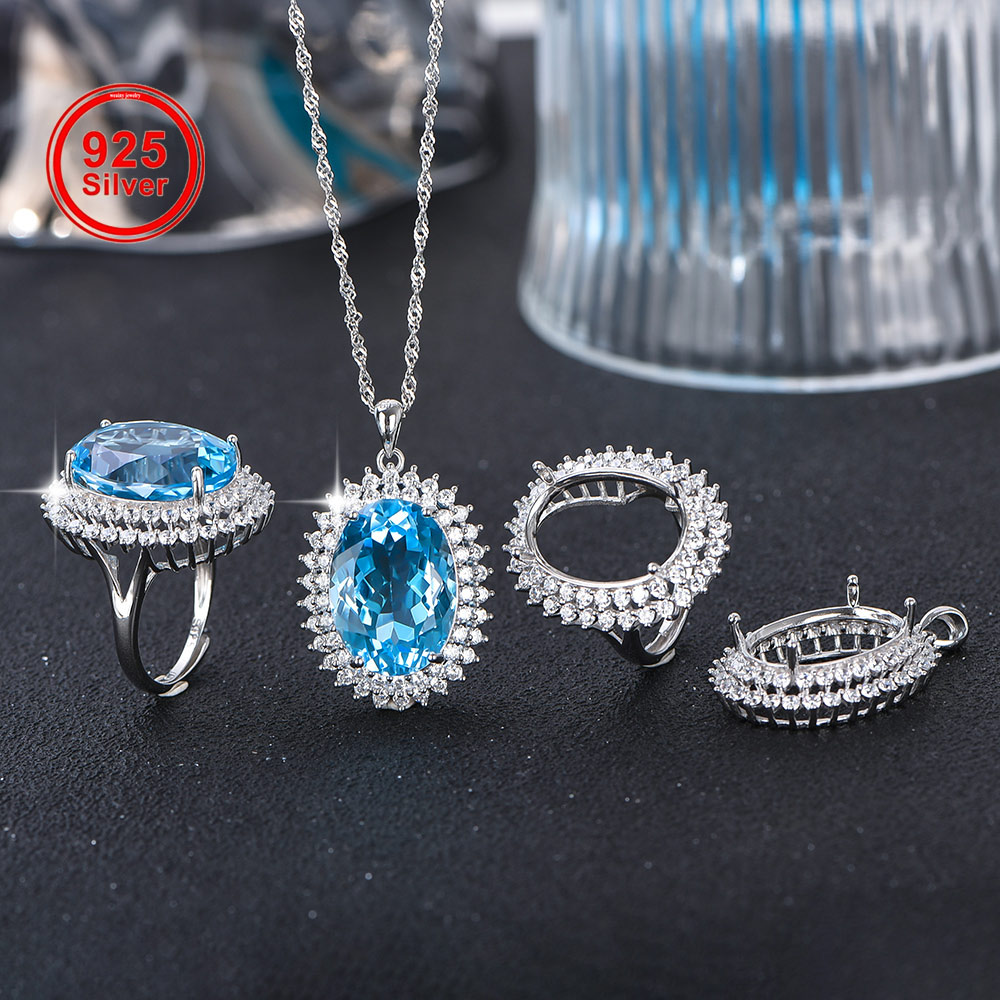 Jewelry Making Gemstones - 13x18mm S925 스털링 실버 반지 펜던트