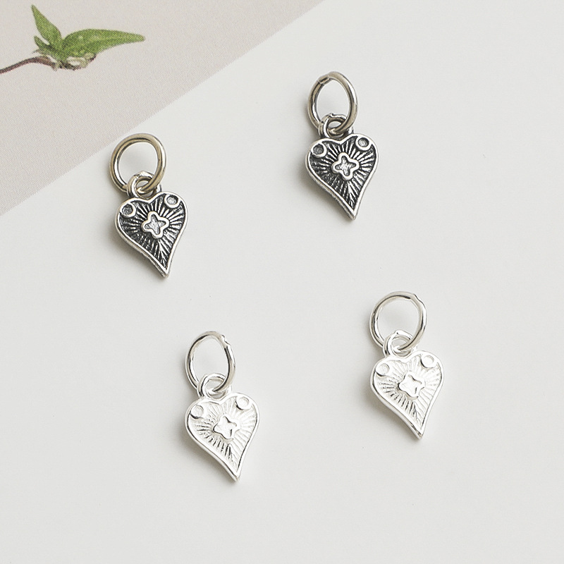 Jewelry Making In La - 925 실버 소재의 하트 펜던트, 빈티지
