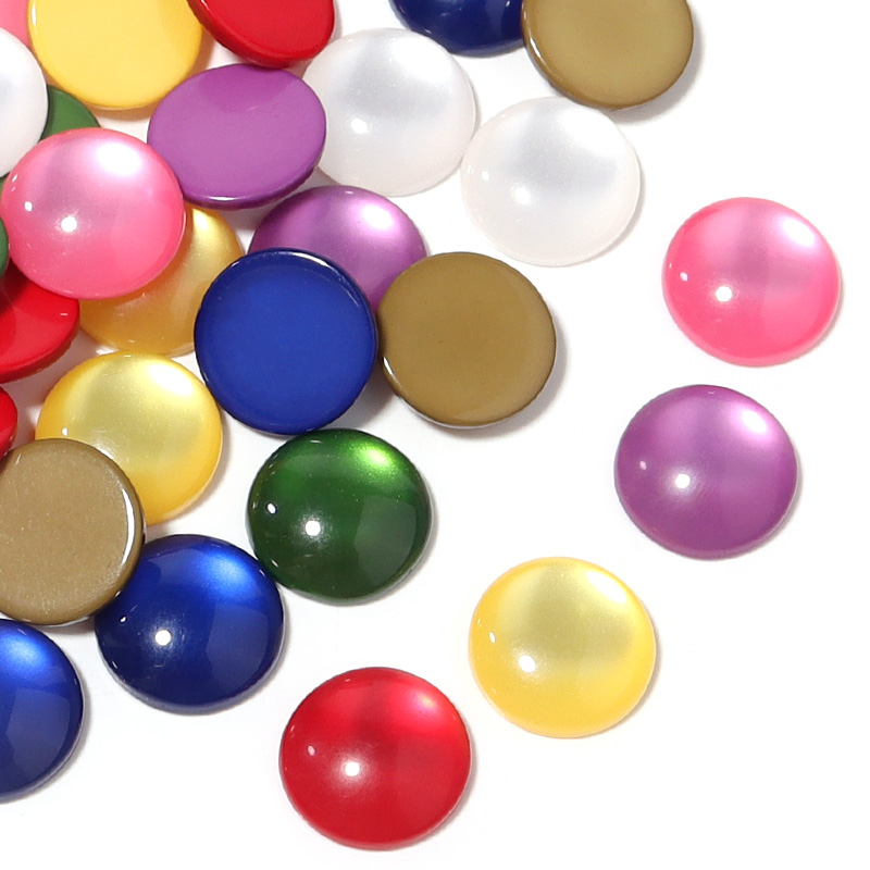 50개 혼합 색상 레진 카보숑 모조 고양이 눈 라운드  - Jewelry Making Gemstones 리뷰 및 가격