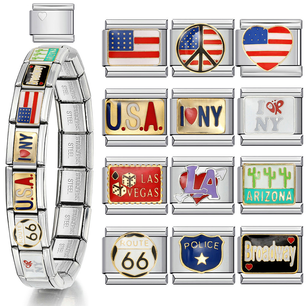 1pc Y2K 이탈리아어 매력 팔찌 스테인레스 스틸 D - Jewelry Making In La 리뷰 및 가격