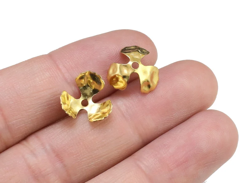 황동 비즈 캡 100개, 꽃 모양 마감 캡, 12x4. - Jewelry Making Gemstones 리뷰 및 가격