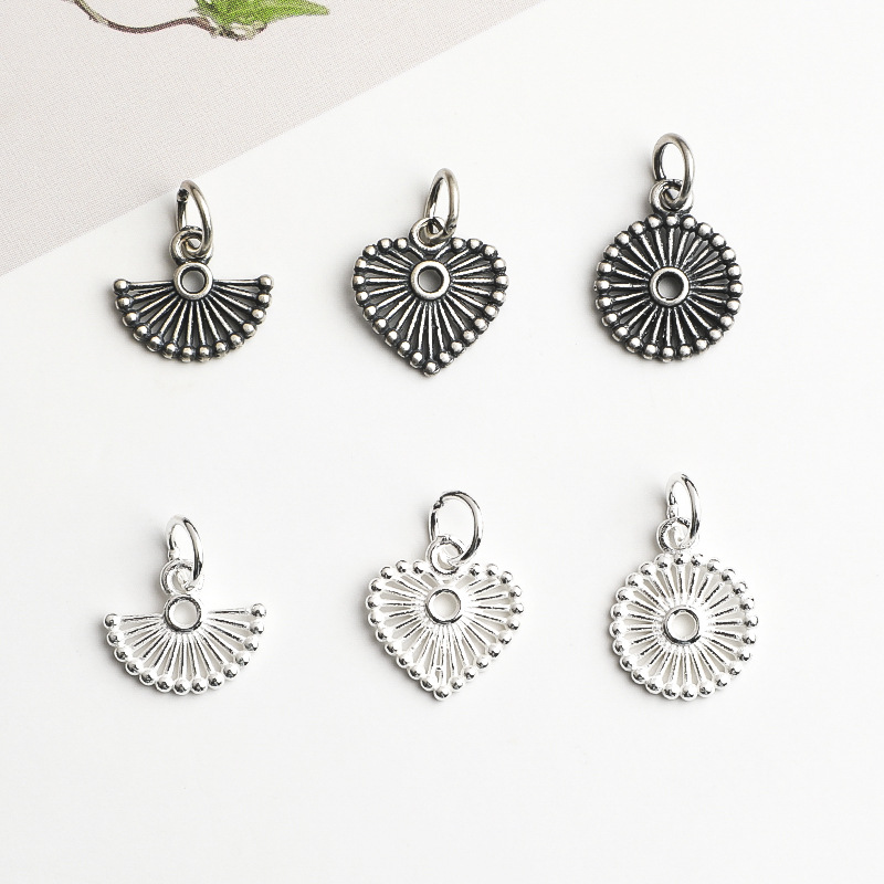 925 실버 펜던트 속이 빈 둥근 하트 부채꼴 펜던트  - Jewelry Making In La 리뷰 및 가격