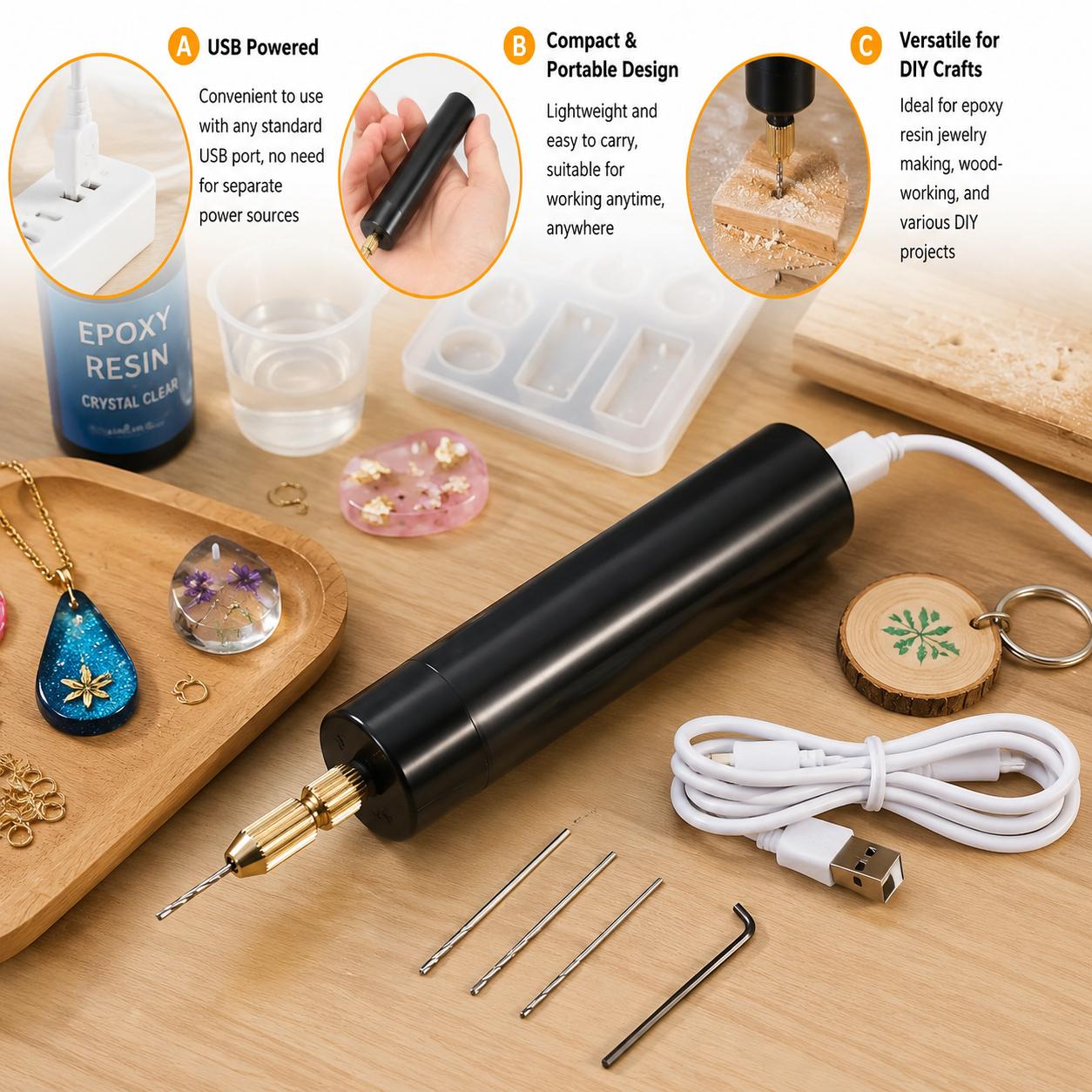 미니 전동 드릴 USB 전원 휴대용 로터리 공구 무선  - Jewelry Making Dc 리뷰 및 가격