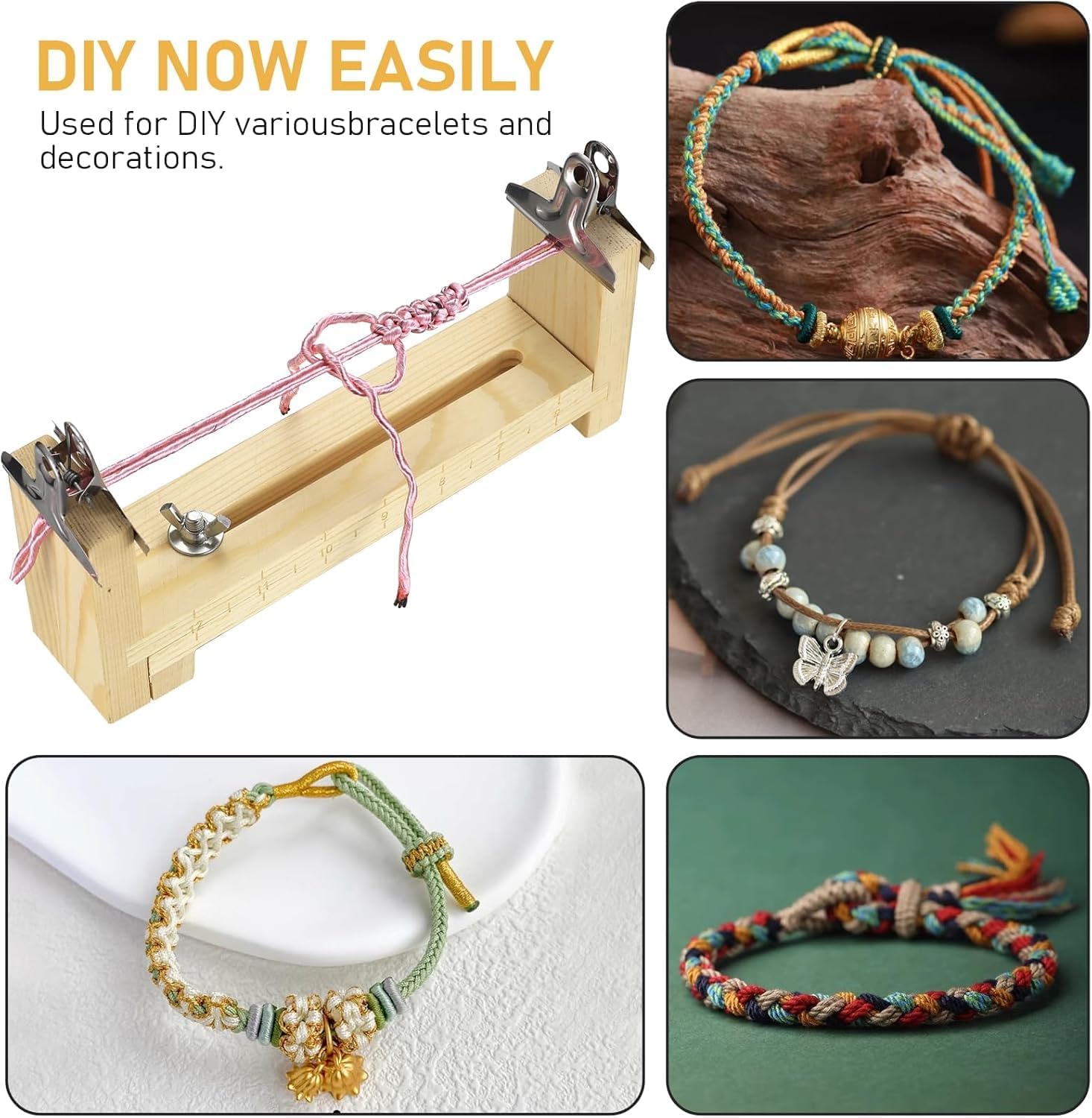 DIY 조절 가능한 나무 매듭 지그 키트 (팔찌 제작용 - Jewelry Making Machines 리뷰 및 가격