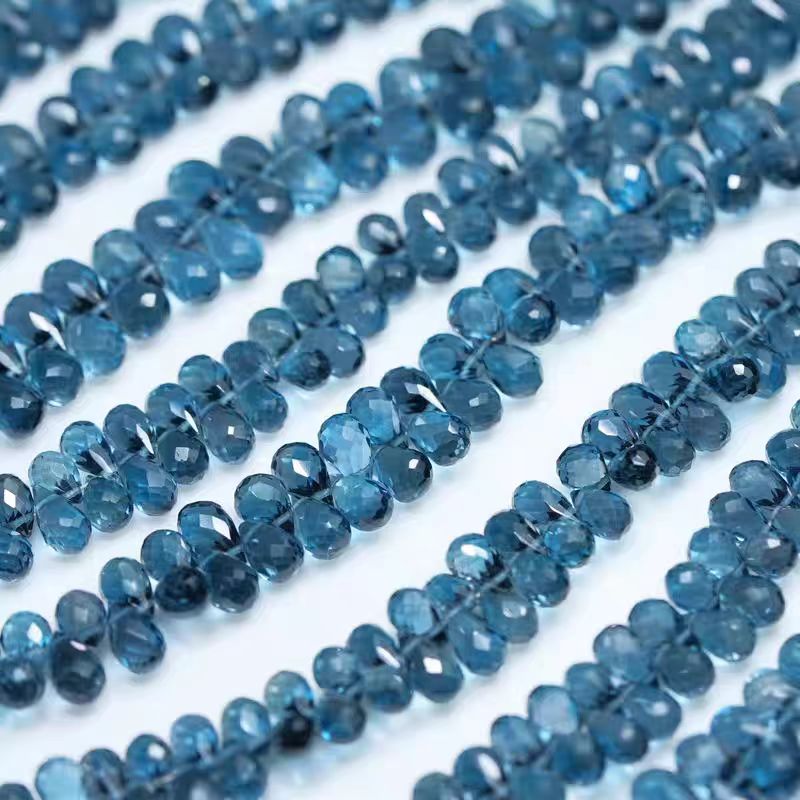 6A 런던 블루 토파즈 드롭 컷 5-7mm 10cm 루 - Jewelry Making London 리뷰 및 가격