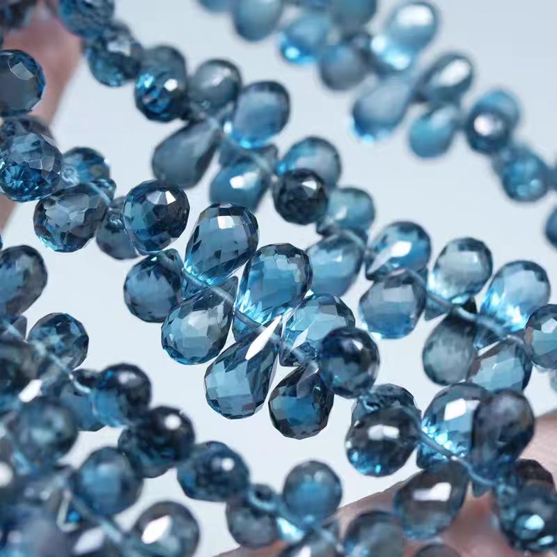 6A 런던 블루 토파즈 드롭 컷 5-7mm 10cm 루 - Jewelry Making London 리뷰 및 가격