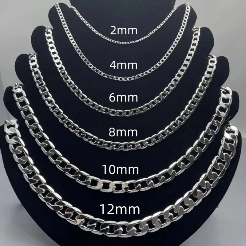 남자 925 스털링 실버 목걸이 2/4/6/8/10/1 - Lobster Clasp Silver 리뷰 및 가격