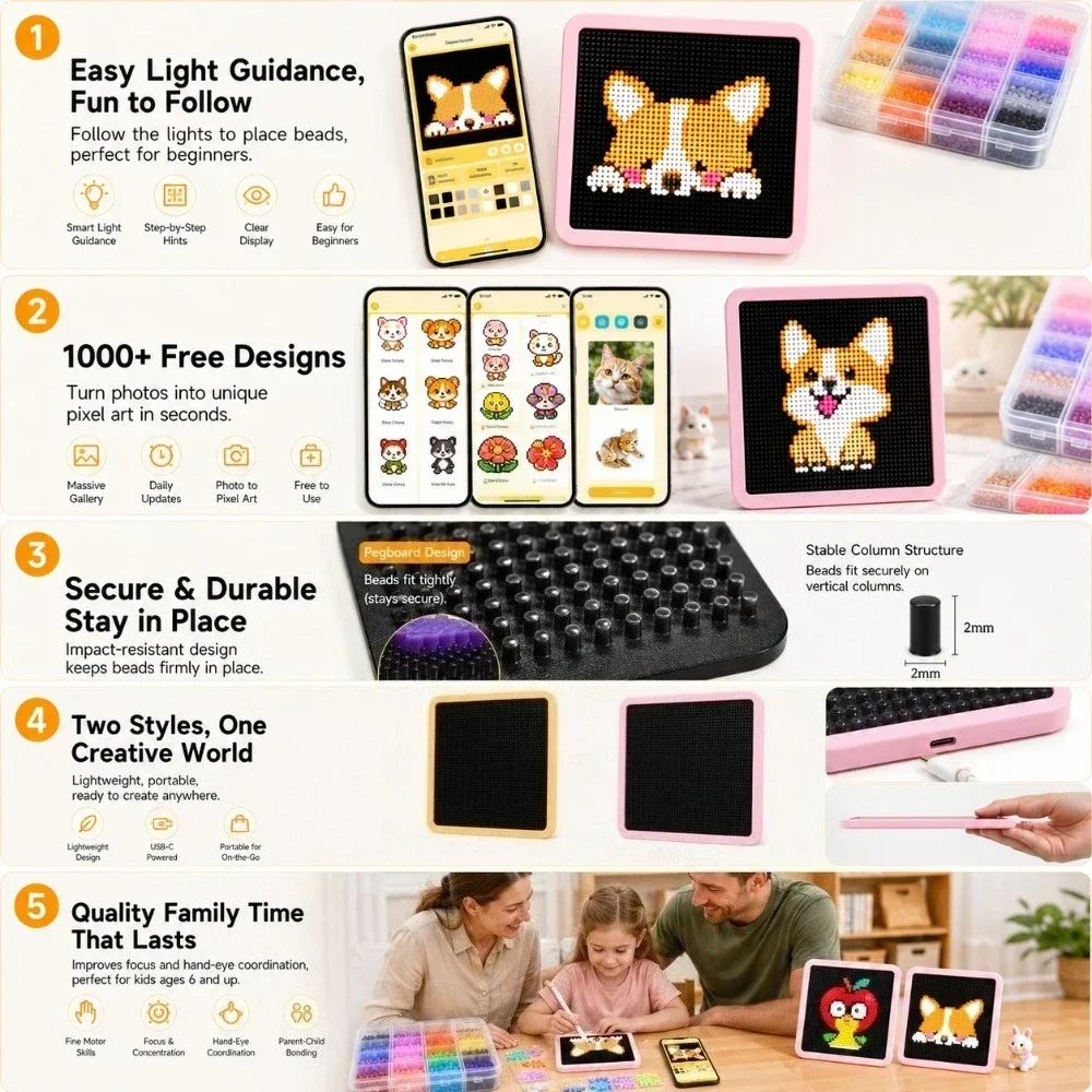 LED 스마트 퓨즈 비드 페그보드, 앱으로 조작하는 패 - Jewelry Making Board 리뷰 및 가격